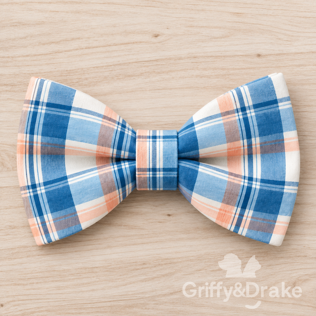 Preorder: Plaids & Posies-Blueberry Blossoms Bow Tie