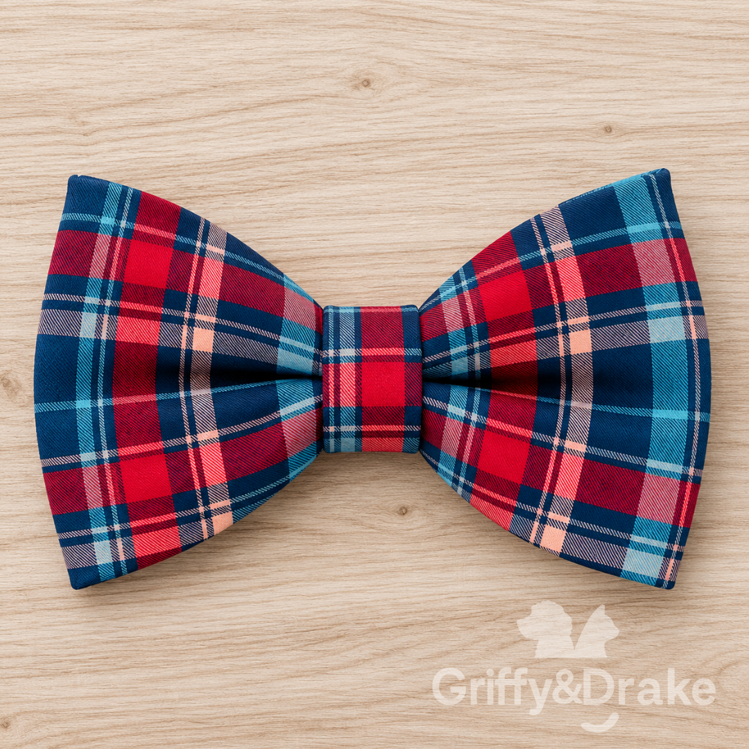 Preorder: Plaids & Posies-Cranberry Kisses Bow Tie