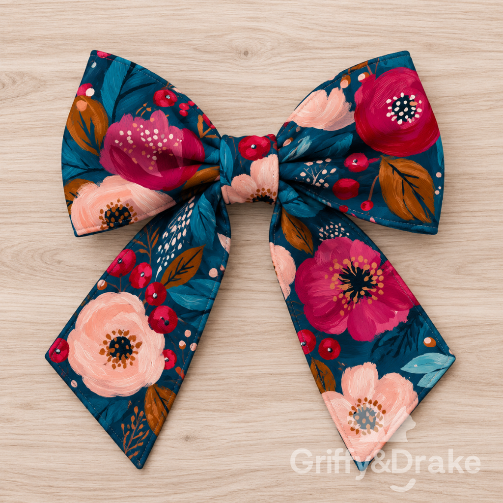 Preorder: Plaids & Posies-Cranberry Kisses Sailor Bow