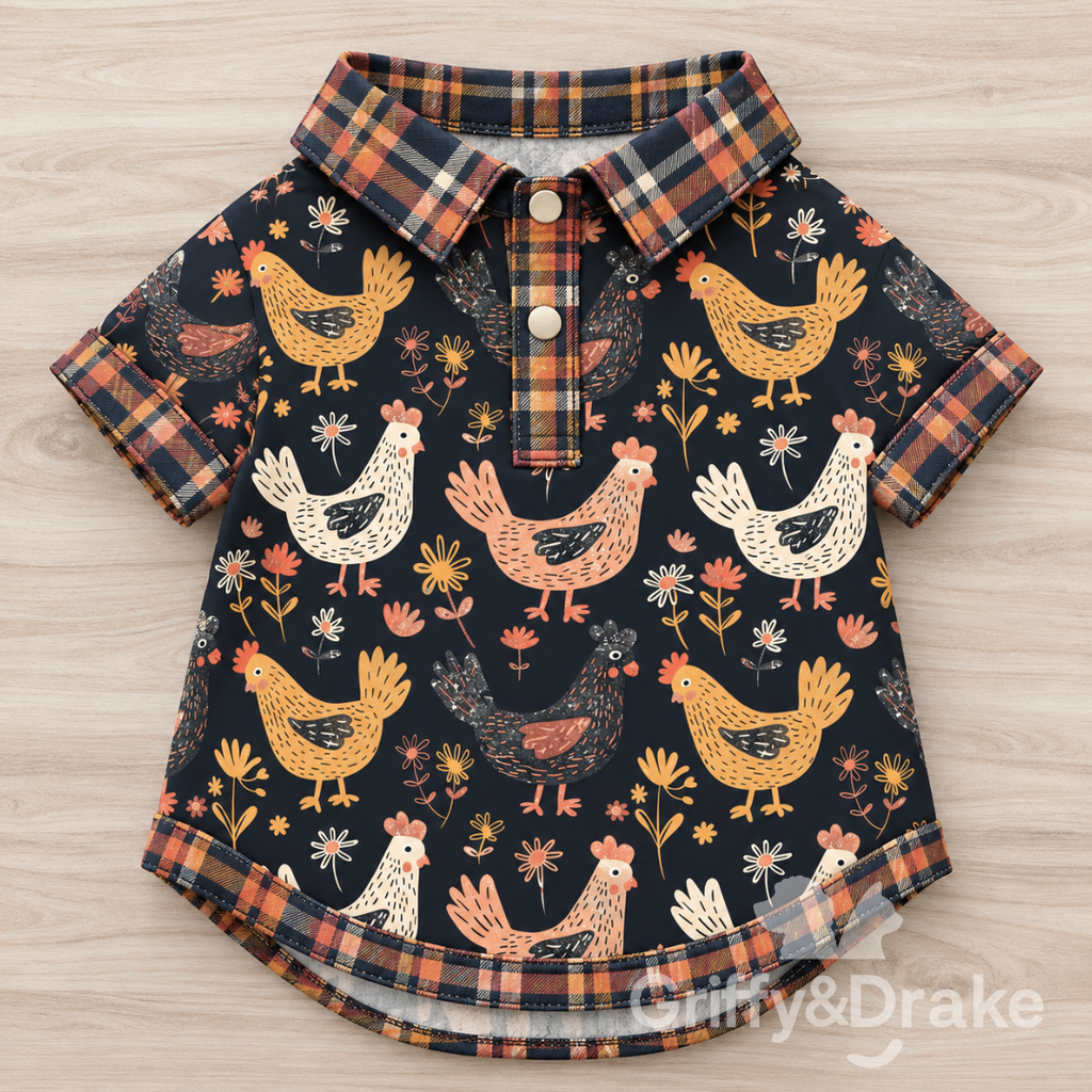 Preorder: Cute Chicks Collar Shirt