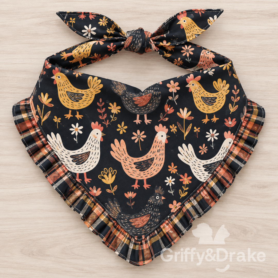 Preorder: Cute Chicks Ruffle Bandana
