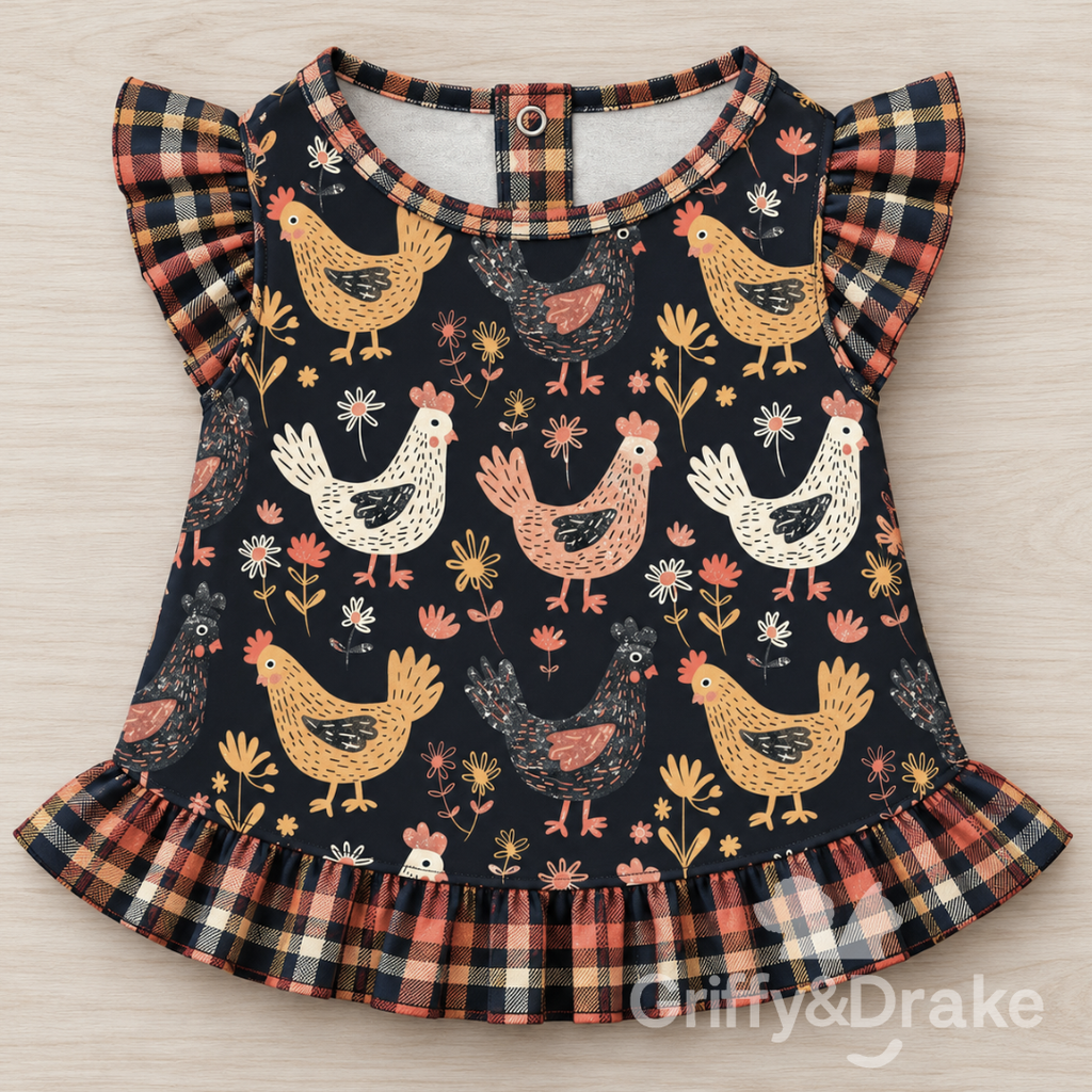 Preorder: Cute Chicks Ruffle Shirt