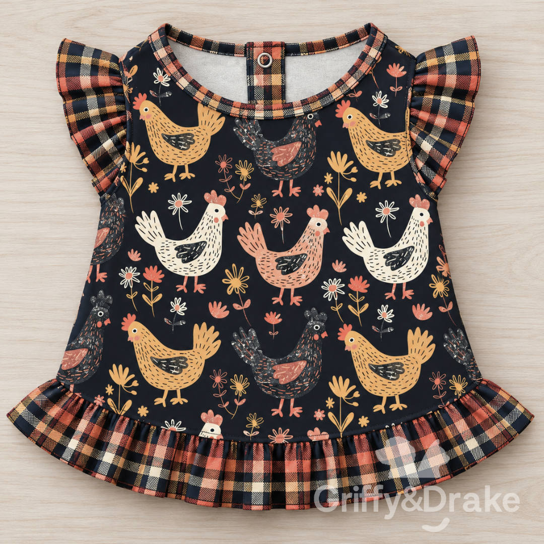 Preorder: Cute Chicks Ruffle Shirt