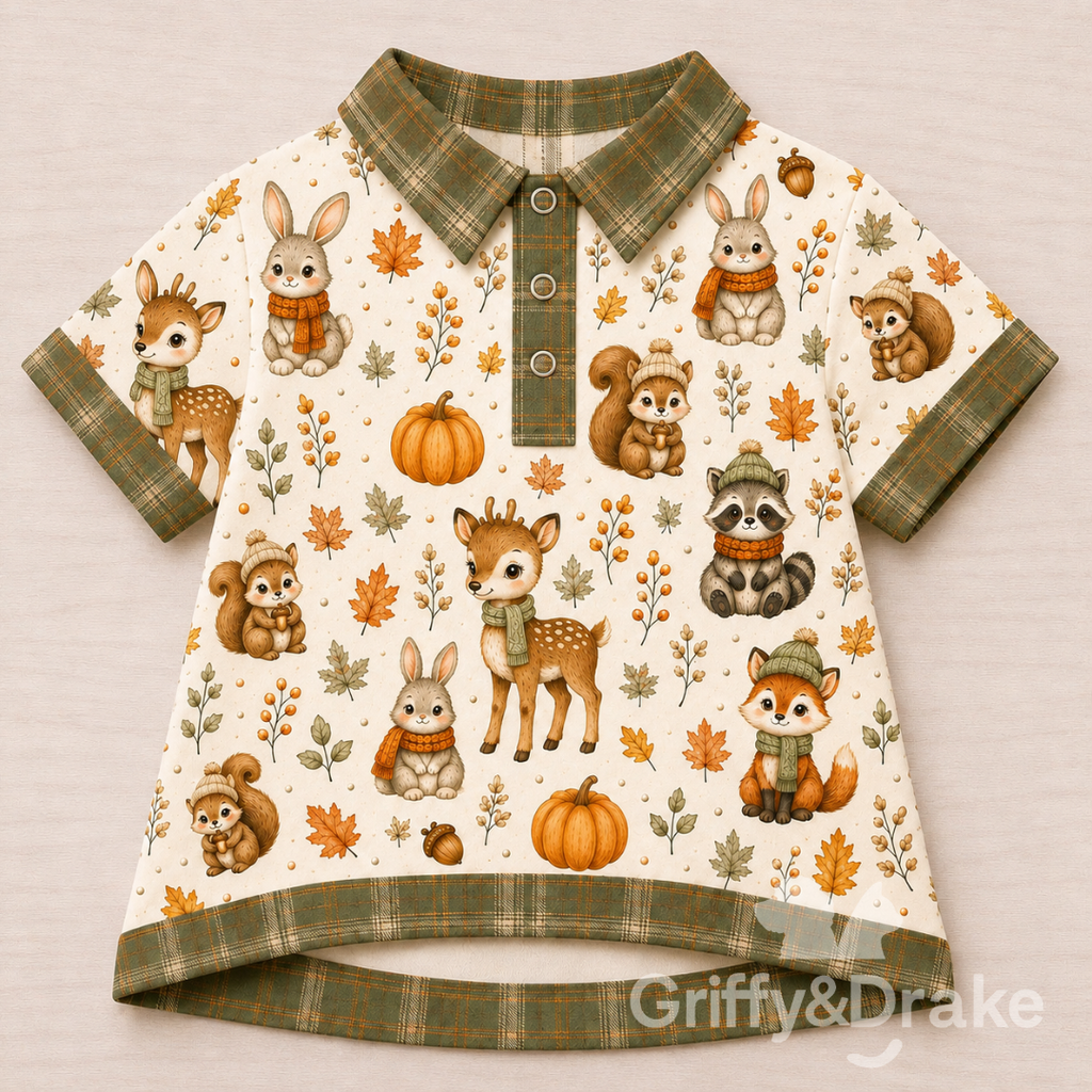 Preorder: Fall Forest Friends Collar Shirt