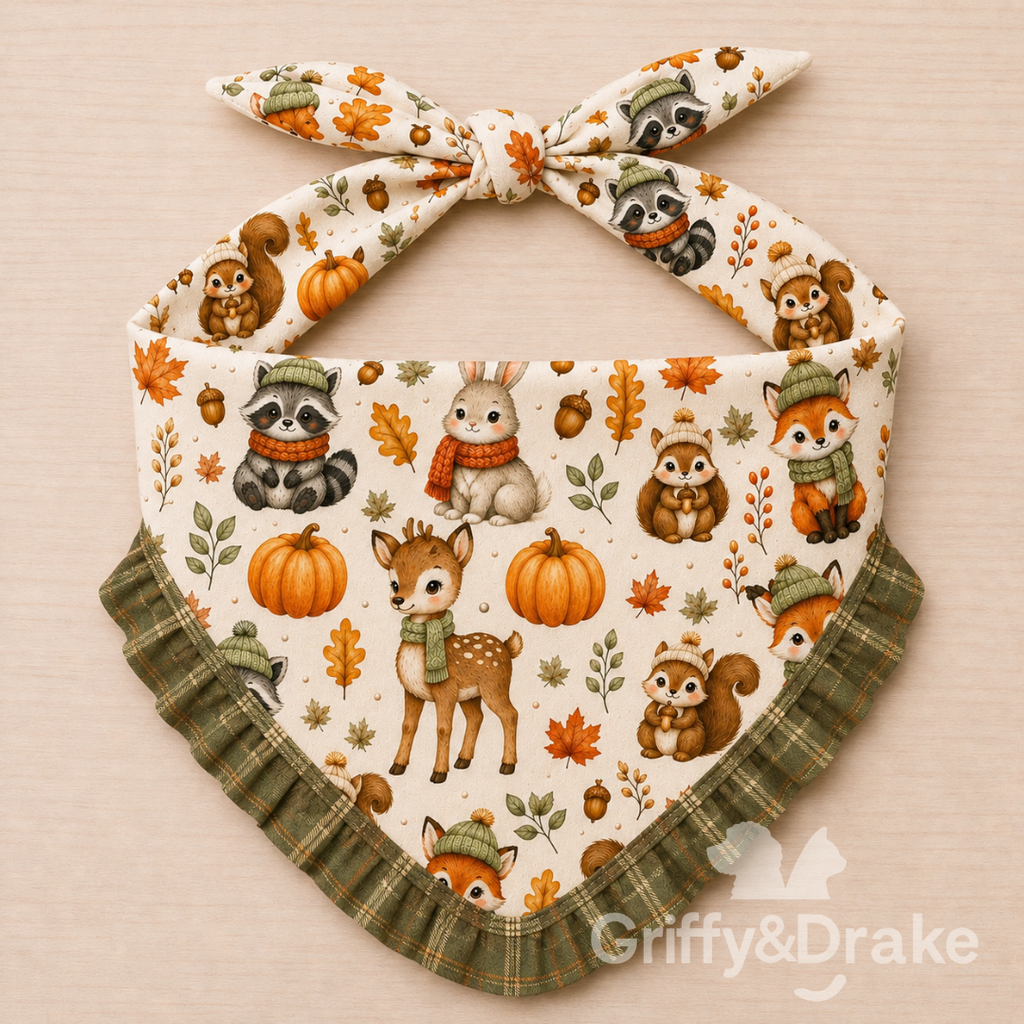Preorder: Fall Forest Friends Ruffle Bandana