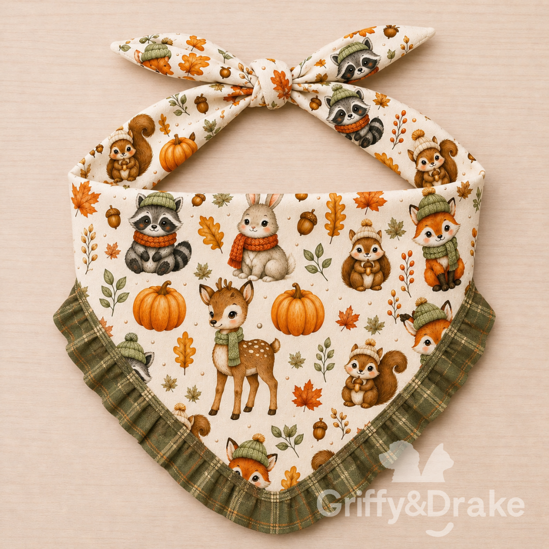 Preorder: Fall Forest Friends Ruffle Bandana