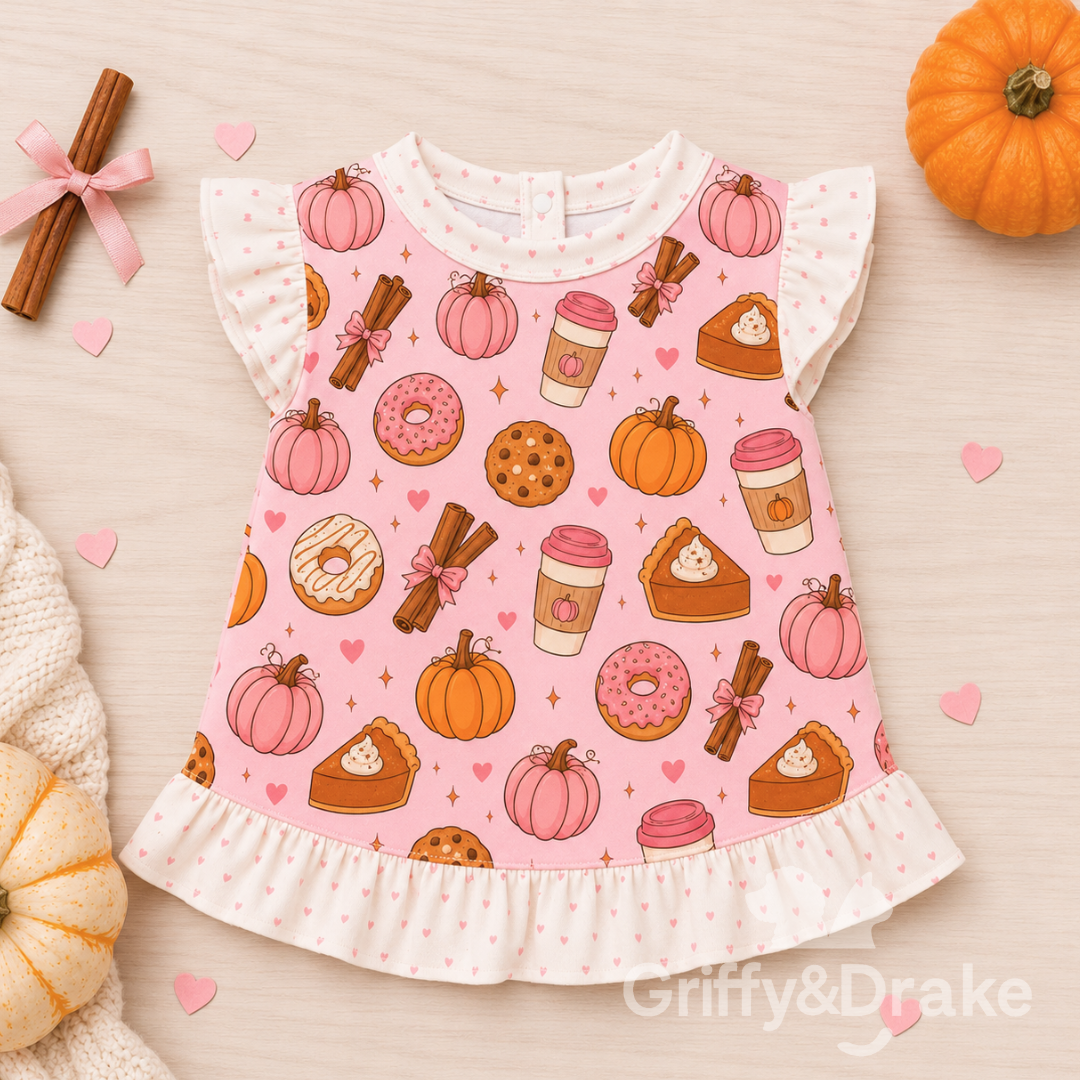 Preorder: Pumpkin Spice & Everything Nice Ruffle Shirt-PINK