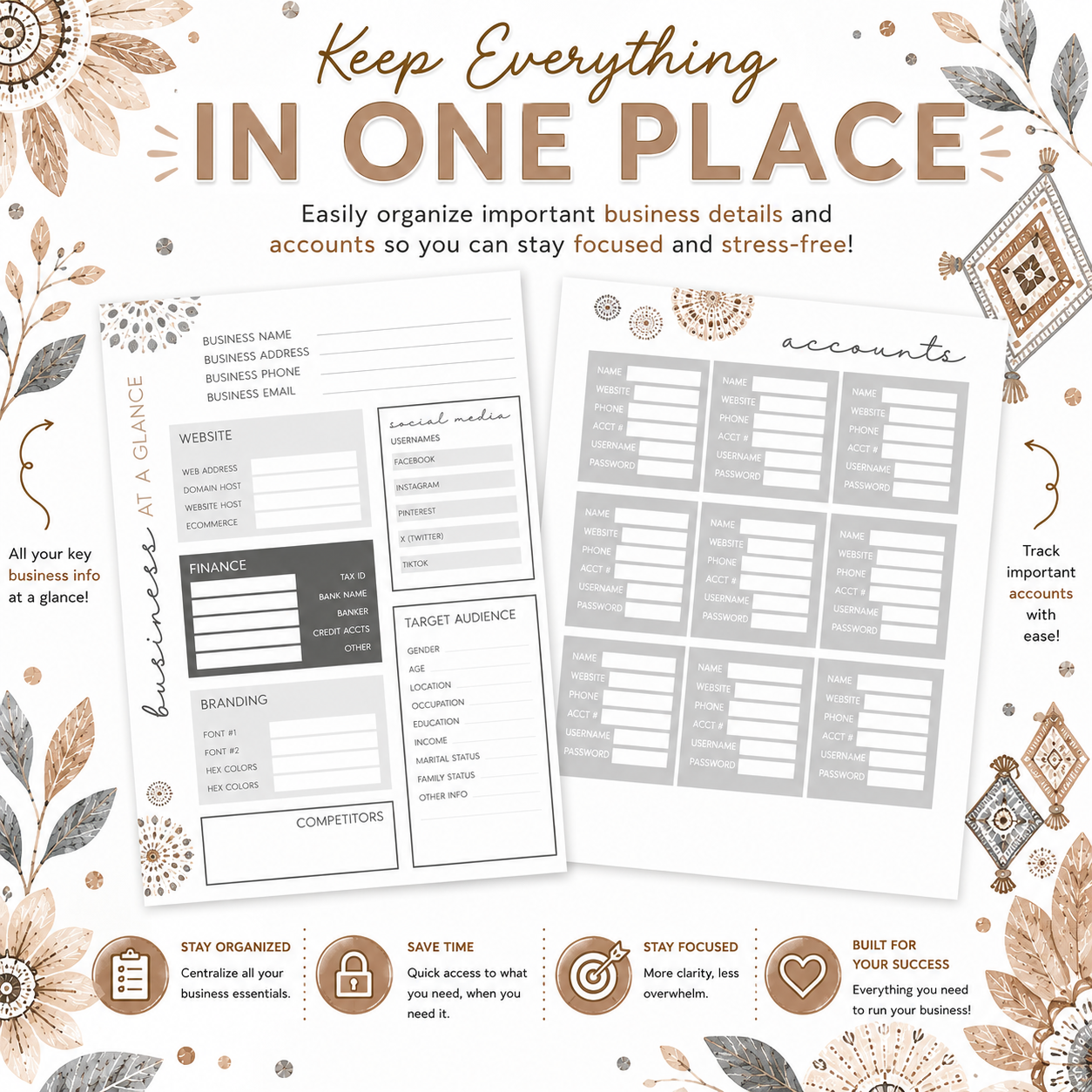 Small Business Success Planner-BOHO