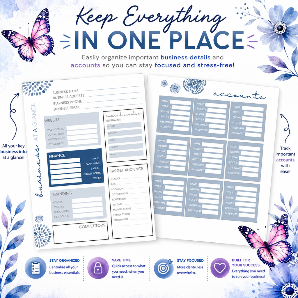 Small Business Success Planner-BUTTERFLY